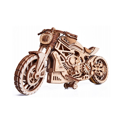 Сборная модель Мотоцикл с мотором, деревянный конструктор