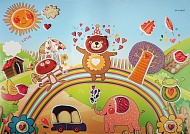 Мозайка - стикер Радуга зверей 3D DF-A-6620