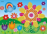 Мозайка - стикер Яркий цветочек D005