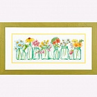 Набор для вышивания крестом Dimensions 70-35310 "Цветы в баночках" 18 x 46 см