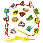 Деревянная шнуровка "Транспорт" 16 элементов AN-RDI-D003a