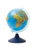 Глобус 21см с физической картой Земли, Рельефный, голубая подставка Ке022100183