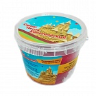 Кинетический Песок Неон красный с зелеными неоновыми блестками 0,5 кг в ведерке